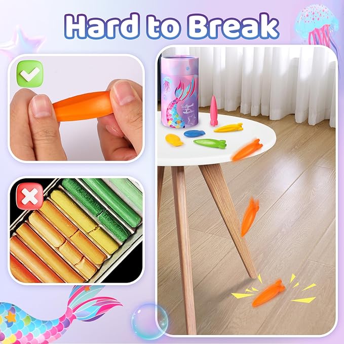 DreamCandy Rocket and Fish-Shaped Crayons,36PCS Non Toxic Washable Toddler Crayons for Kids and Toddlers,Art Supplies Drawing Coloring Crayon Set,Gift for Girls and Boys,Back to School