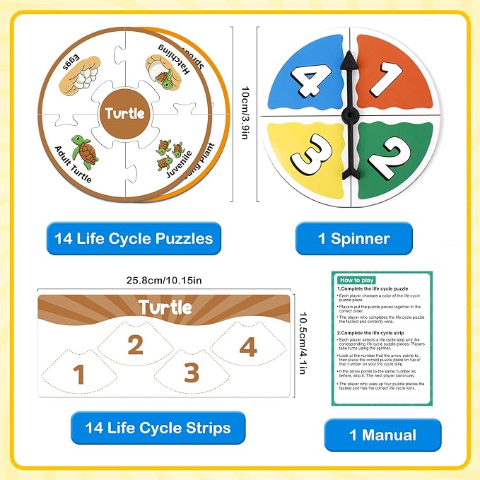 Edulok Life Cycle Toys for Kids, Toddler Puzzles, Preschool Science Kits for Kids 3-5, Kindergarten Learning Activities, Learning Education Toys, PreK Classroom Essentials, Homeschool Supplies - Image 7