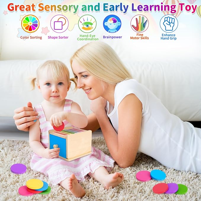 FCSONU Toddlers Montessori Coin Box Toys for 1 2 3 Year Old Boys Girls Baby - Image 4
