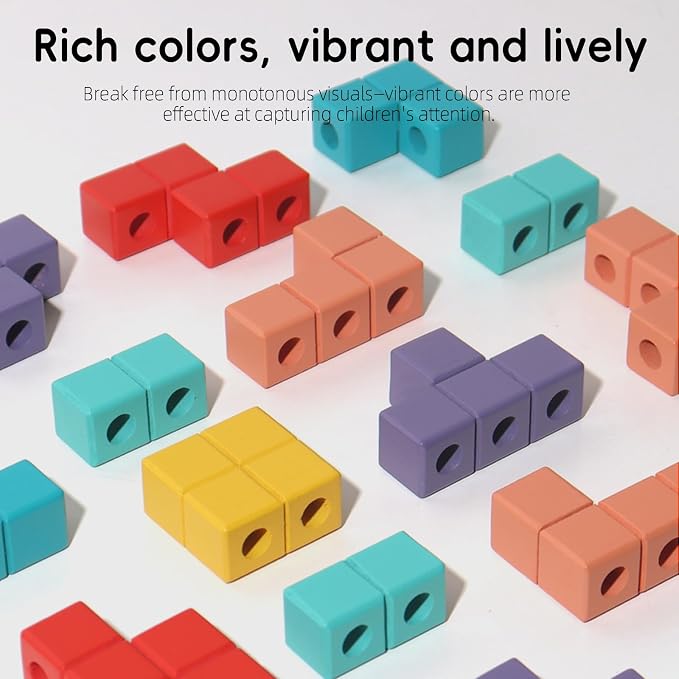 Wooden Block Puzzle, Montessori Toys Stacking Game, Preschool Educational Brain Teaser Puzzles for Toddlers and Kids Ages 3-5, Gift for Girls and Boys - Image 8