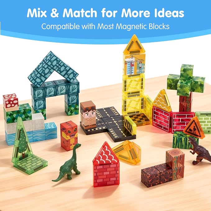hahaland Mini Magnetic Blocks Travel Set with Magnetic Case for Kids 3-5 - Image 7