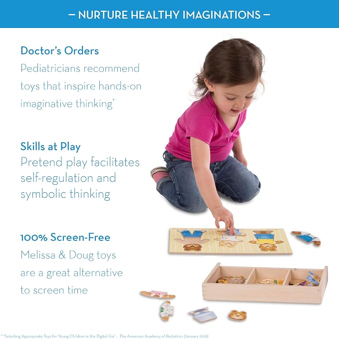 Melissa & Doug Wooden Bear Family Dress-Up Puzzle, 45 Pieces Mix and Match Outfits, Sorting & Matching Toy with Storage Case, Educational Puzzle for Toddlers Ages 3+ - Image 3