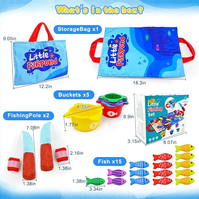 Montessori Fishing Toys for Babies 6+ Months,10-in-1 Fishing Game - Image 2