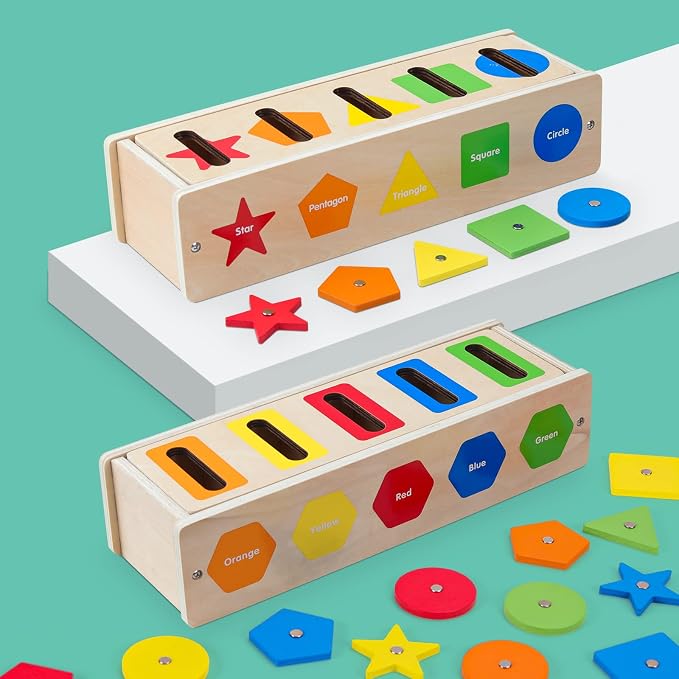 Montessori Magnetic Color Shape Sorting Matching Box, - Image 2