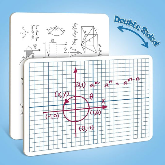Dry Erase XY Axis Graph Whiteboard,9" x 12" Interactive Learning Coordinate Grid Double-Sided Dry Erase Board,Math Manipulatives White Board for Students,Classroom and Home,Small White Board Dry Erase - Image 2