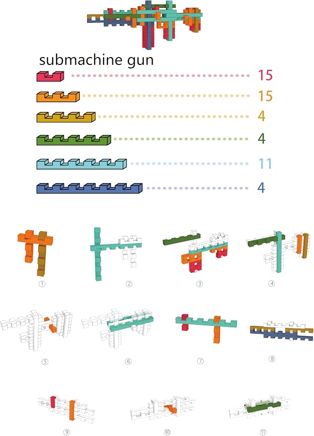 STEM Wooden Building Blocks, Toy Gun Style - Image 5