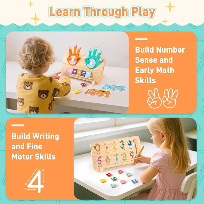 LovesTown Montessori Finger Counting Math Manipulative, Number Blocks Toys - Image 4