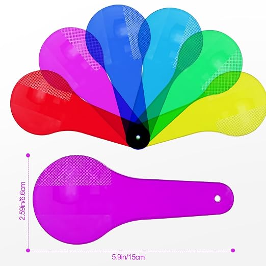 6 Pcs Transparent Color Paddles for Color Mixing and Light Experiments - Image 2