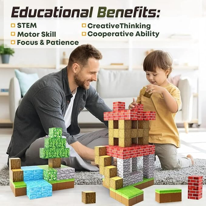 Magnetic Building Blocks 100PCS - Strong Magnets Construction Cubes for Kids Ages 3-8, STEM Educational Toys for Boys & Girls - Image 6