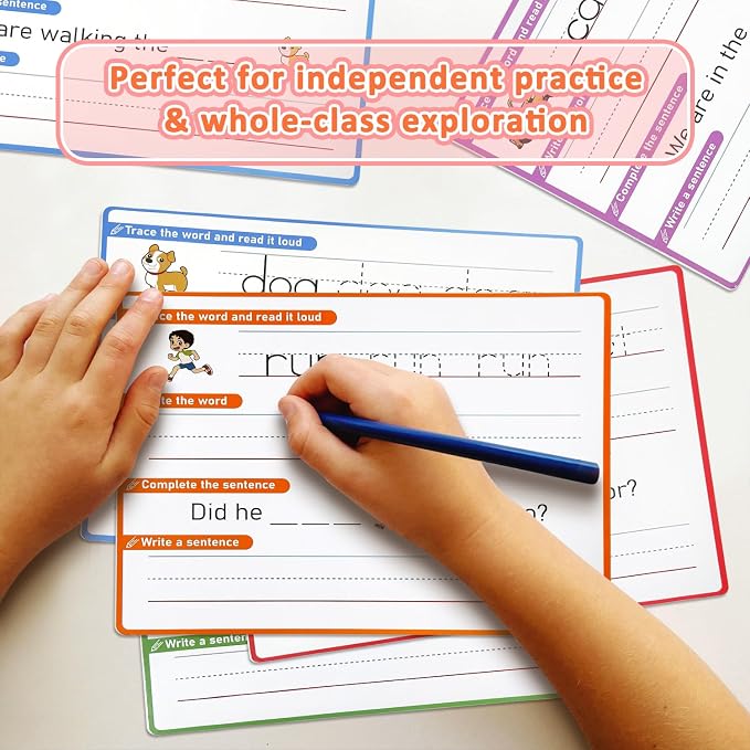CVC Word Games & Sentence Building for Kids - Handwriting Practice, Phonics Flash Cards, Sight Word Tracing for Pre-K, Kindergarten & Homeschool Learning Activities - Image 5
