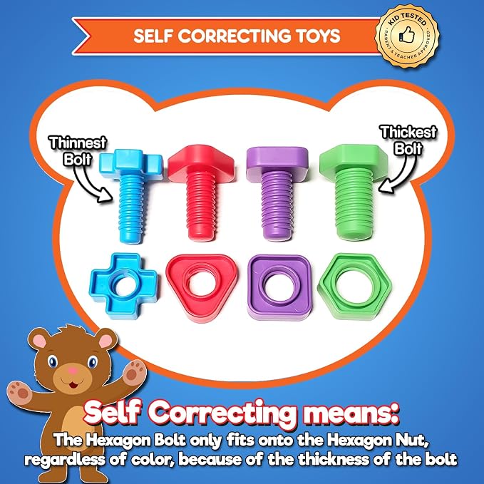 Twist & Lace Beads n Bolts - Match, Sort, Count & Play with 24pc + eBook - Image 4