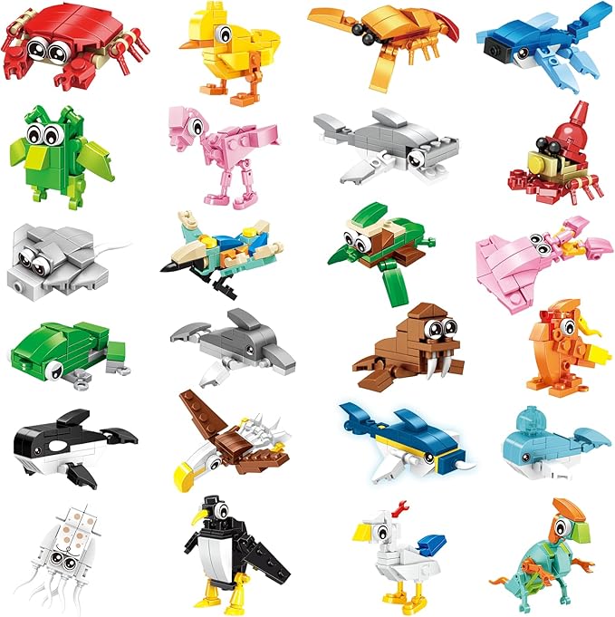 BRICHBROW 24 Pack Mini Animal Building Sets for Kids 6-12 by BRICHBROW