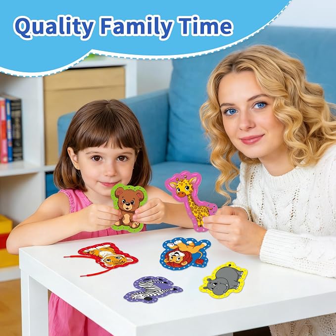 Animals Lacing Cards, Sewing Kit for Kids,Fine Motor Skills toys - Image 6