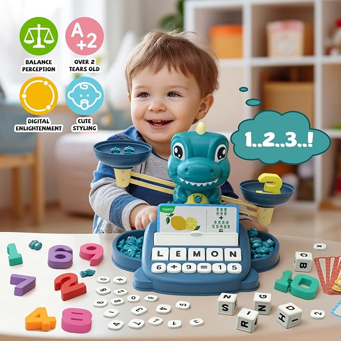 Snugzy Dinosaur Balance Counting Toys Math Game Montessori Toys Learning Games for Kids Educational Toy Gifts for Boys Girls Age 5-7 - Image 2