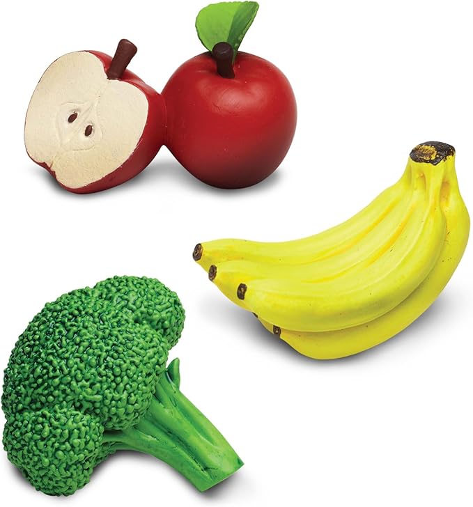 Safari Ltd. Fruits & Vegetables TOOB - 8 Mini Figurines Including Pears, Oranges, Apples, Artichokes, Carrots, Bananas, Broccoli, and Corn - Educational Toy Figures for Boys, Girls & Kids Ages 3+