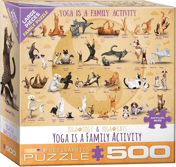 Yoga is Family Activity Family Puzzle 500pc by EuroGraphics