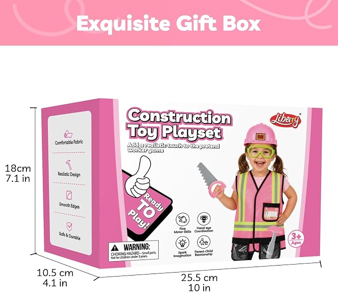 Liberry Kids Tool Set Pretend Toy for 3 4 5 Years Old with Costume - Image 8