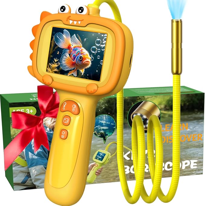 Daxiongmao Borescope Camera with Light for Kids | STEM Science Educational Toy for 3 4 5 6 7 8 9 10 Years Old Boys & Girls | Birthday Gift for Outdoor Adventures & Nature Discovery（Orange） by Daxiongmao