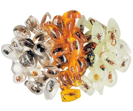 Real Specimens of Various Butterflies and Beetles Made of Resin, Used for Science Classroom Science Education Animal Specimens, Bug Preserved,Oddities, Biology (25Pcs Irregular Small Amber) - Image 2