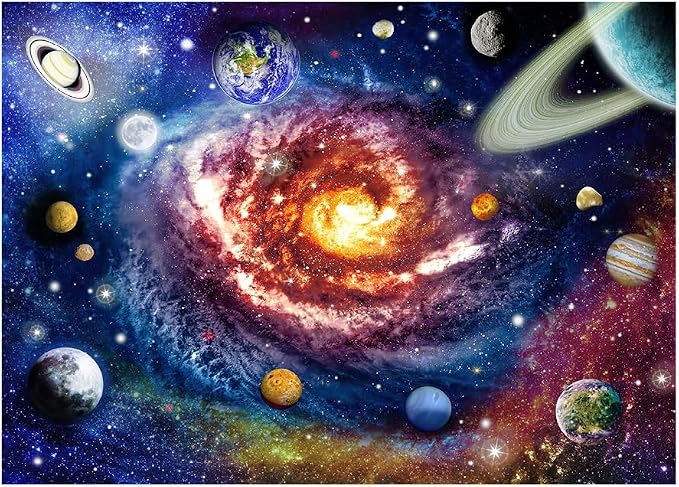 1000 Piece Jigsaw Puzzle for Kids and Adults 19x27in - Galaxy and Planets by Unknown