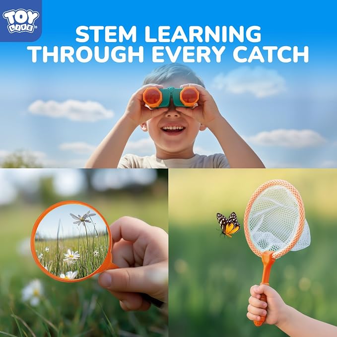 TOY Life Bug Catcher for Kids Outdoor Toys with Butterfly Net, Kids Binoculars, Magnifying Glass, Bug Habitat with Magnified Viewer & Bug Toys Tweezers, Insects Bug Catching Kit Outdoor Explorer Kit - Image 3