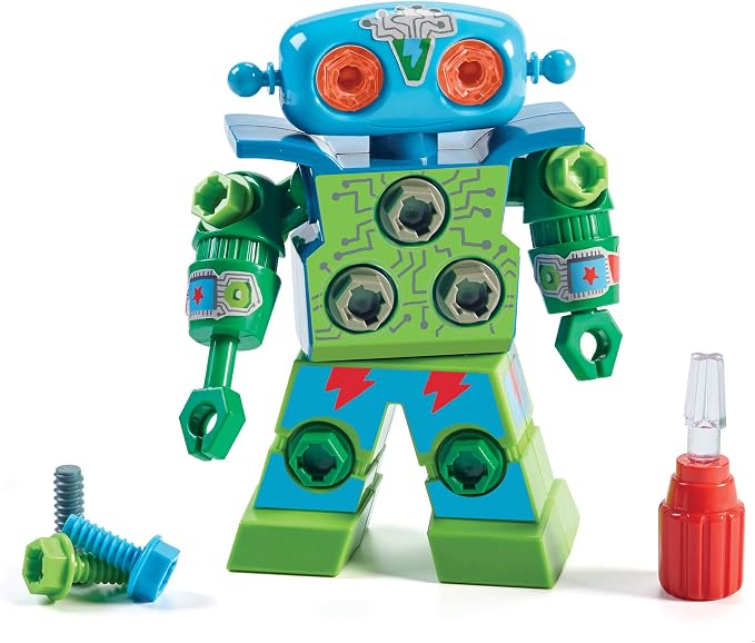 Educational Insights Design & Drill Robot - Construction Toys & Tools for Kids, Robot Toy Building Sets, Kids' Tool Set with Working Screwdriver, Take Apart STEM Set, Gifts for Boys & Girls Ages 3+ by EducationalInsights