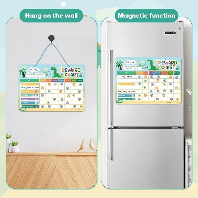 Thboxes 52 Chore Reward Chart for Kids, Dinosaur Magnetic Behaviour Board - Image 5