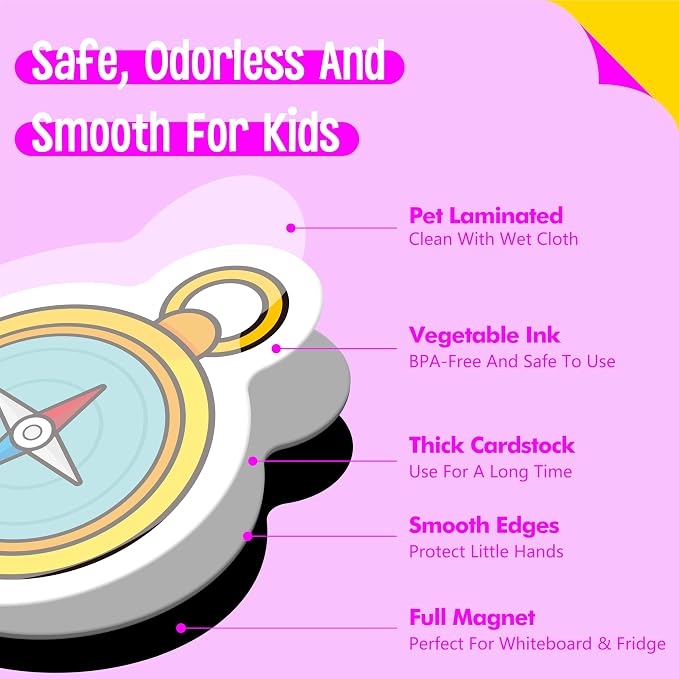 50 PCS CVCC & CCVC Object Magnets, Magnetic Thickened Fridge Magnets Adorable Educational Learning Toys for Preschooler, Kindergarteners, Kids 4+ - Image 3