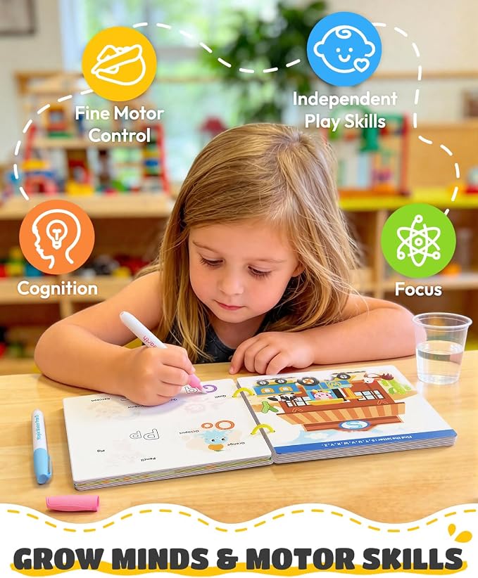 JUPITEARTH 3Pack Mess Free Coloring Book Set for Toddlers（28 Pages） - Image 6