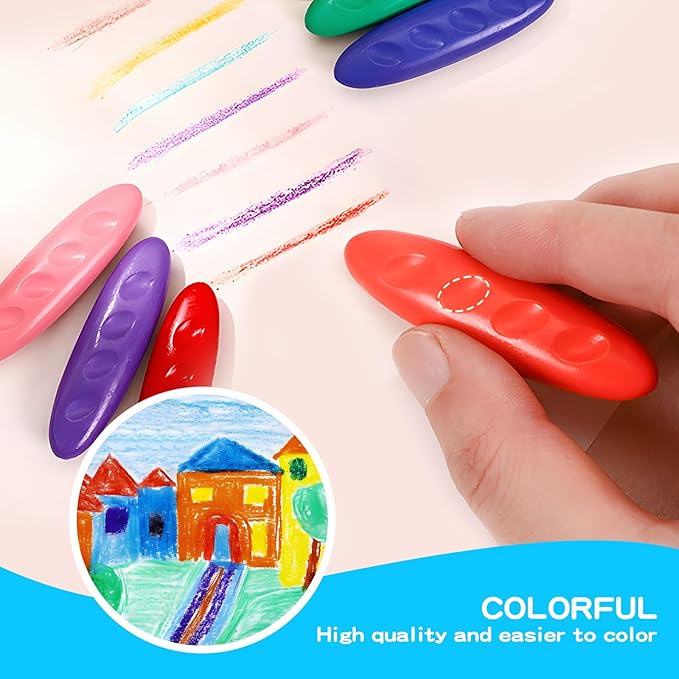 Peanut Crayons for Kids 36 Colors Washable Toddler Crayon, Non-Toxic Baby Crayon for Ages 2-4, 4-8 - Large Crayons for Toddlers 1-3, Coloring Art Supplies, Back to School Gift for Boys&Girls