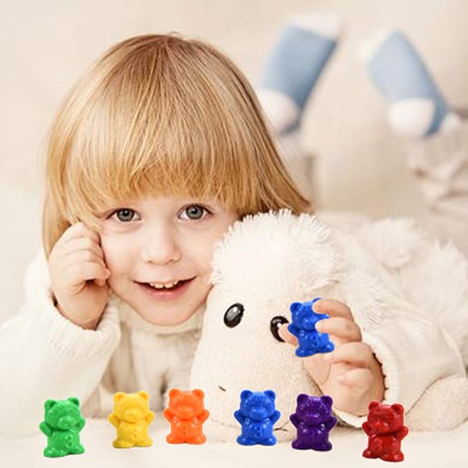 Timoo Colored Counting Bears, 60 PCS Color Sorting Bears (Green & Purple & Blue & Orange & Red & Yellow) - Image 7