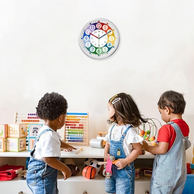 XFM Learning Clock for Kids 12 Inch Colorful Teaching Time - Image 5