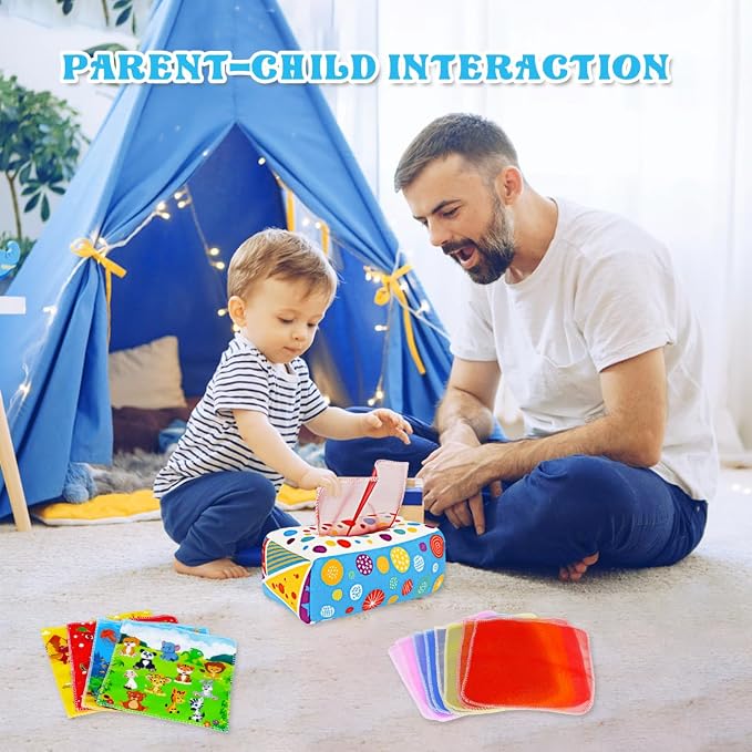Baby Toys 6-12 Months: Baby Tissue Box 6 Month Old Montessori Toy - Image 3