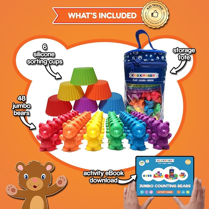 Cute & Cuddly Counting Bears - Sort, Count, Match & Play with 48pc + eBook - Image 2