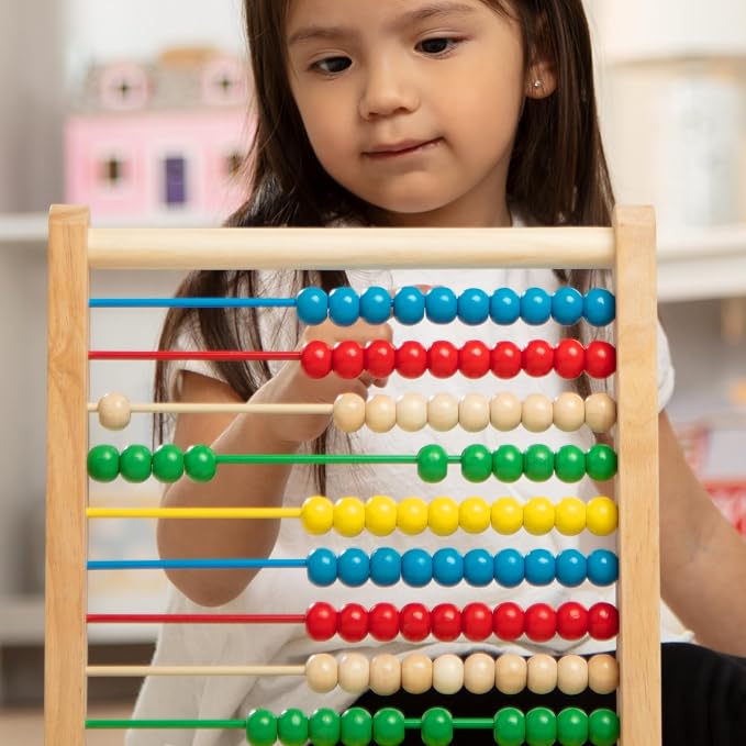 Melissa & Doug Abacus Classic Wooden Toy with 100 Beads - Preschool Learning Activities and Math Games for Kids, Homeschool Essentials for Ages 3+ - Image 7