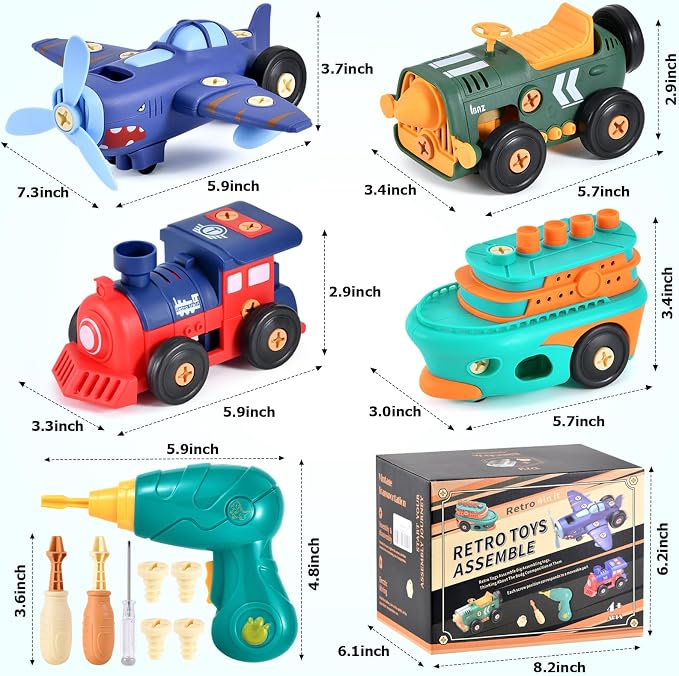 STEM Take Apart Toys for Boys Age 3-5 – Electric Building Toys Car with Motor & Drill | Educational Construction Set for Preschool, Kindergarten | Best Birthday Gift for Kids 4-8 - Image 3
