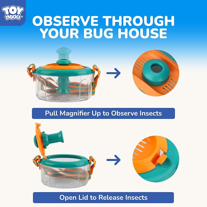 TOY Life Bug Catcher for Kids Outdoor Toys with Butterfly Net, Kids Binoculars, Magnifying Glass, Bug Habitat with Magnified Viewer & Bug Toys Tweezers, Insects Bug Catching Kit Outdoor Explorer Kit - Image 4