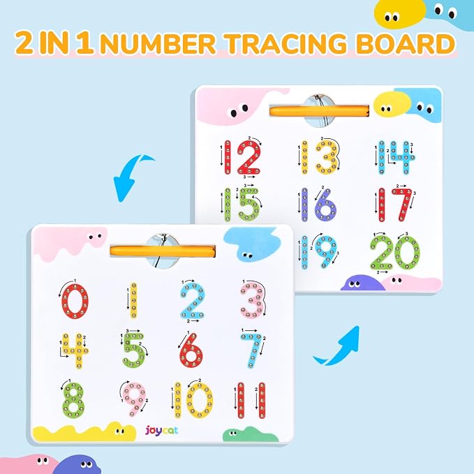 JoyCat Magnetic Number Tracing Board, Double-Sided Numbers 1-20 for Kids - Image 2