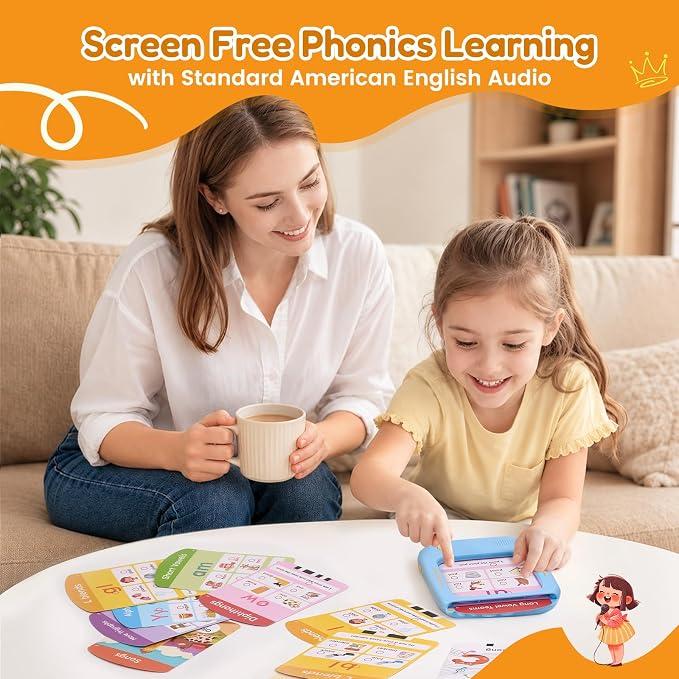 JoyCat Kids Learning Tablet, 156 Pages Phonics Talking Flash Cards - Image 2