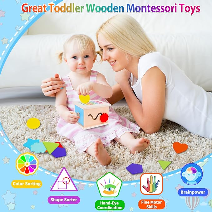 FCSONU Montessori Sorting Box Toys for Toddlers 1-3, Fine Motor Skills Toys - Image 3