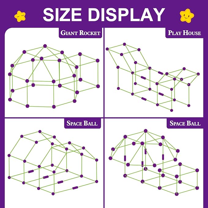 SpringFlower 100 PCS Glow in The Dark Fort Building Kit for Kids,Educational Gift for 3 4 5 6 7 8 9 10 11 12 Years Old Boys and Girls,STEM Construction Toys - Image 2