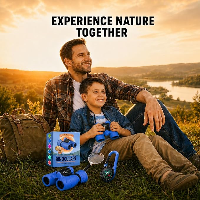 Binoculars for Kids – Perfect Toy for Little Boys and Girls – Extensive Set Incl. Magnifying Glass & Compass – Powerful Magnification 8X21 – 3 to 12 Year Old Kids for Toddler - Image 6