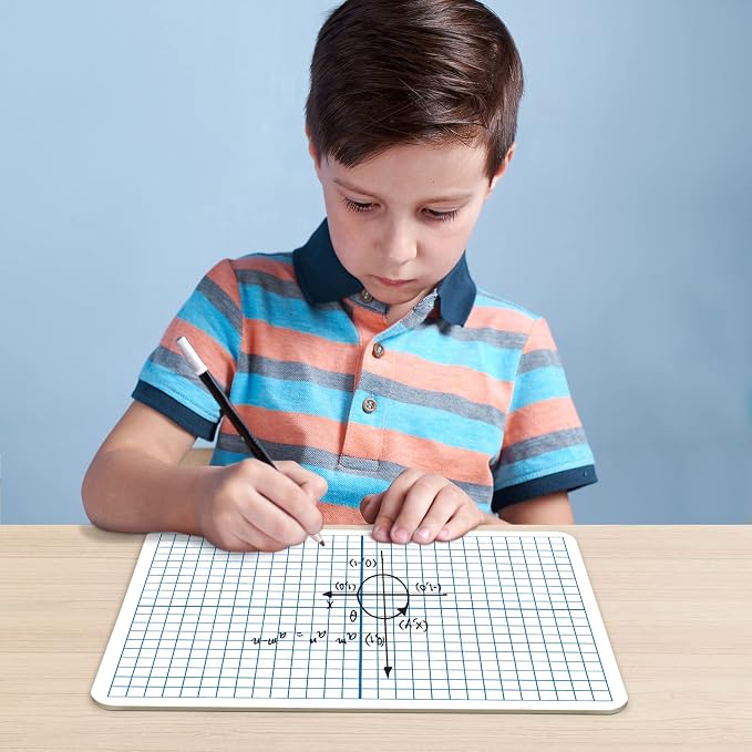 Dry Erase XY Axis Graph Whiteboard,9" x 12" Interactive Learning Coordinate Grid Double-Sided Dry Erase Board,Math Manipulatives White Board for Students,Classroom and Home,Small White Board Dry Erase - Image 6
