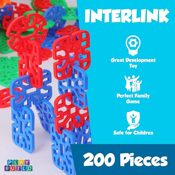 Interlinks Connector Building Toys, Interlocking Stem Toys for Boys and Girls, Baby and Toddler Toys, Creative Construction Stem Building Toys, Ages 3+ - Image 2