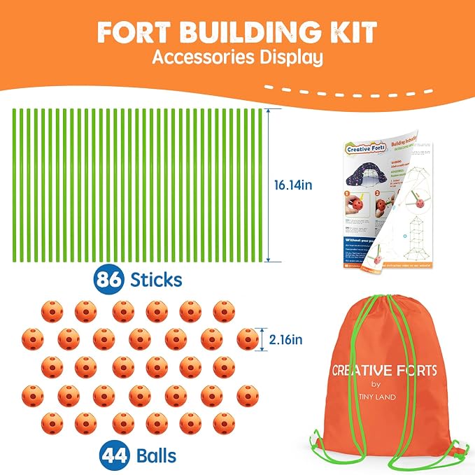Tiny Land Fort Building Kit for Kids Ages 4-12, STEM Building Toy - Image 2