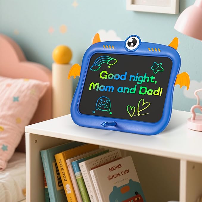 LCD Writing Tablet for Kids, 8.5 inch Doodle Board Drawing Pad, Little Monster Toys for Kids, Travel Toys for 3 4 5 6 7 8 Year Old Boys Girls Birthday Christmas Gifts (Blue)