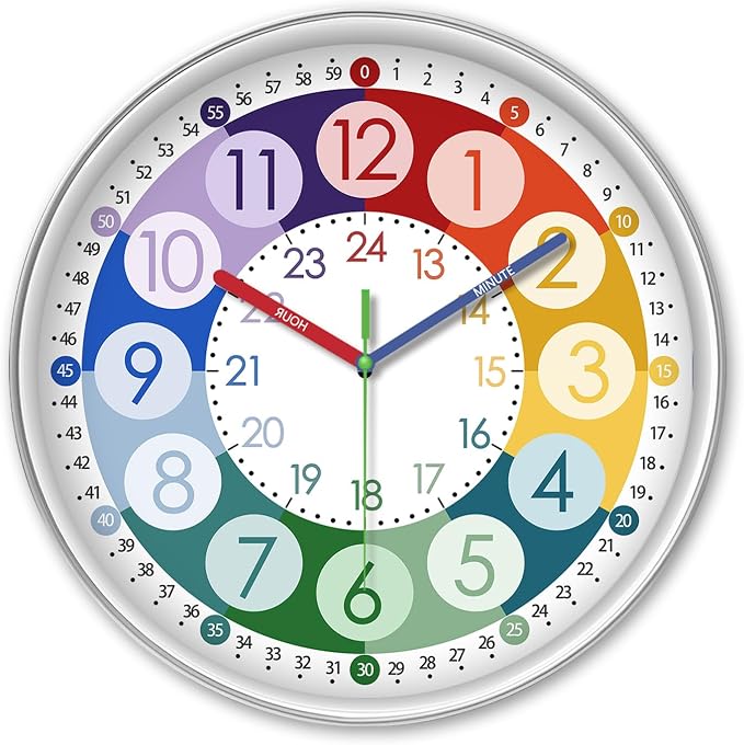 XFM Large Colorful Kid Wall Clock 16 Inch by XFMWallClock