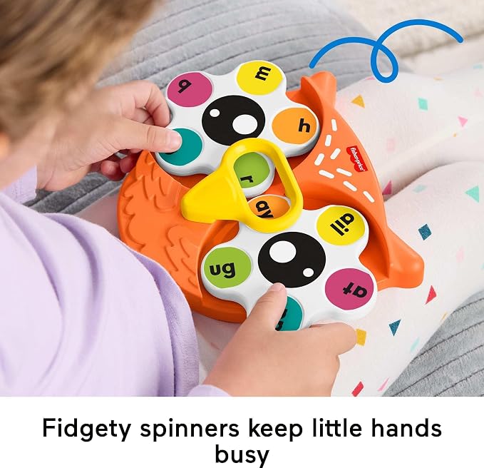 Fisher-Price Preschool Learning Toy Spin ‘n Rhyme Fidget Spinner, Owl-Themed Early Reading Activity for Kids Ages 3+ Years - Image 4