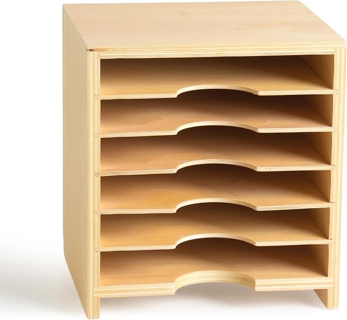 Premium Montessori Card Cabinet – 6-Layer Wooden Storage Organizer for Geometric Cards, Nomenclature & Learning Materials, Compact Classroom Organization, Homeschool Kids Ages 3-6 (No Assembly) - Image 2