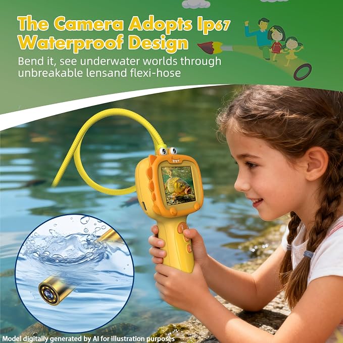 Daxiongmao Borescope Camera with Light for Kids | STEM Science Educational Toy for 3 4 5 6 7 8 9 10 Years Old Boys & Girls | Birthday Gift for Outdoor Adventures & Nature Discovery（Orange） - Image 3